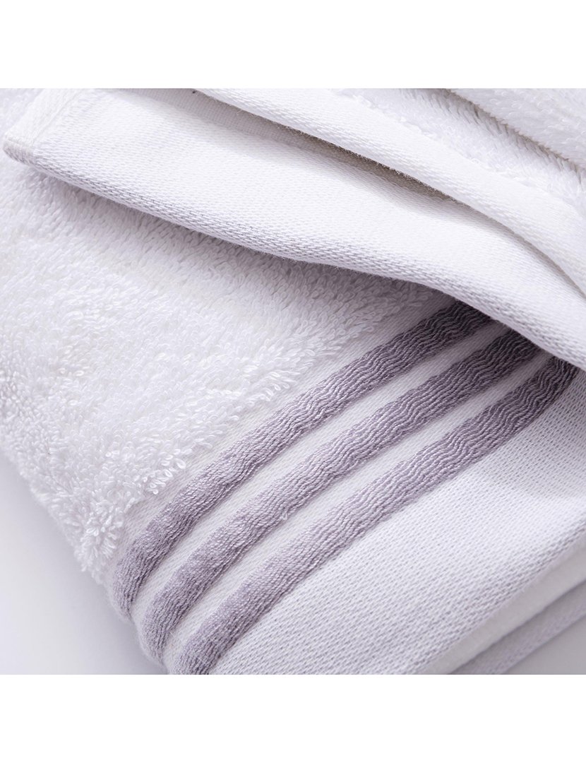 Conjunto de 6 toalhas de banho (2 toalhas de rosto 30x50cm + 2 toalhas de mão 50x90cm + 2 toalhas de banho 70x140cm) Cinzento