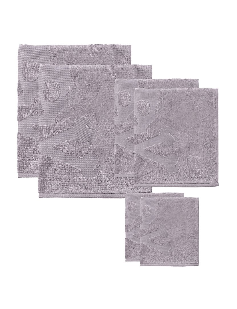 Conjunto de 6 toalhas de banho Cinzento