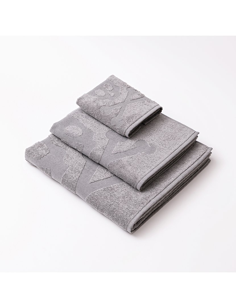 Conjunto de 6 toalhas de banho Cinzento