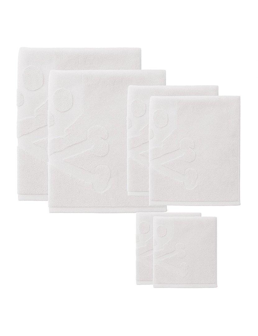 Conjunto de 6 toalhas de banho branco 