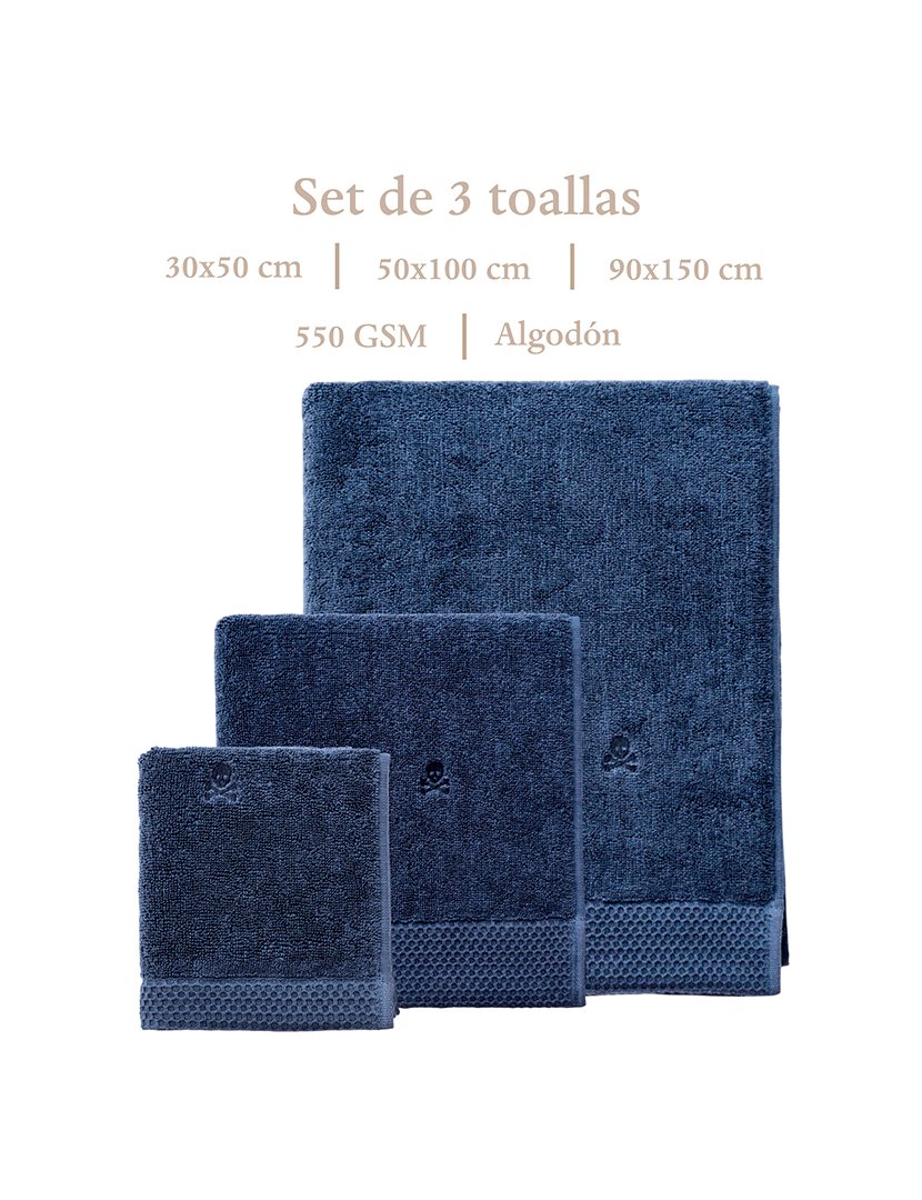 Conjunto de toalhas Nidus azul marinho