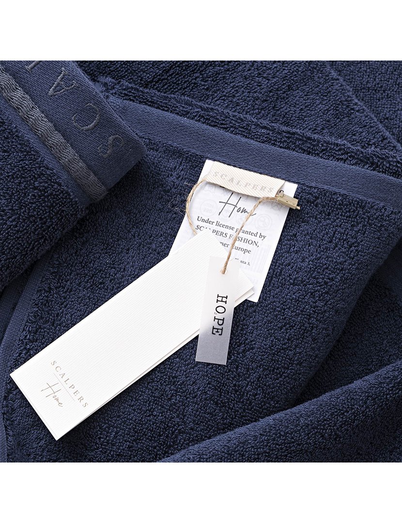 Conjunto de 4 jogos de 3 toalhas Branco Azul e Cinzento