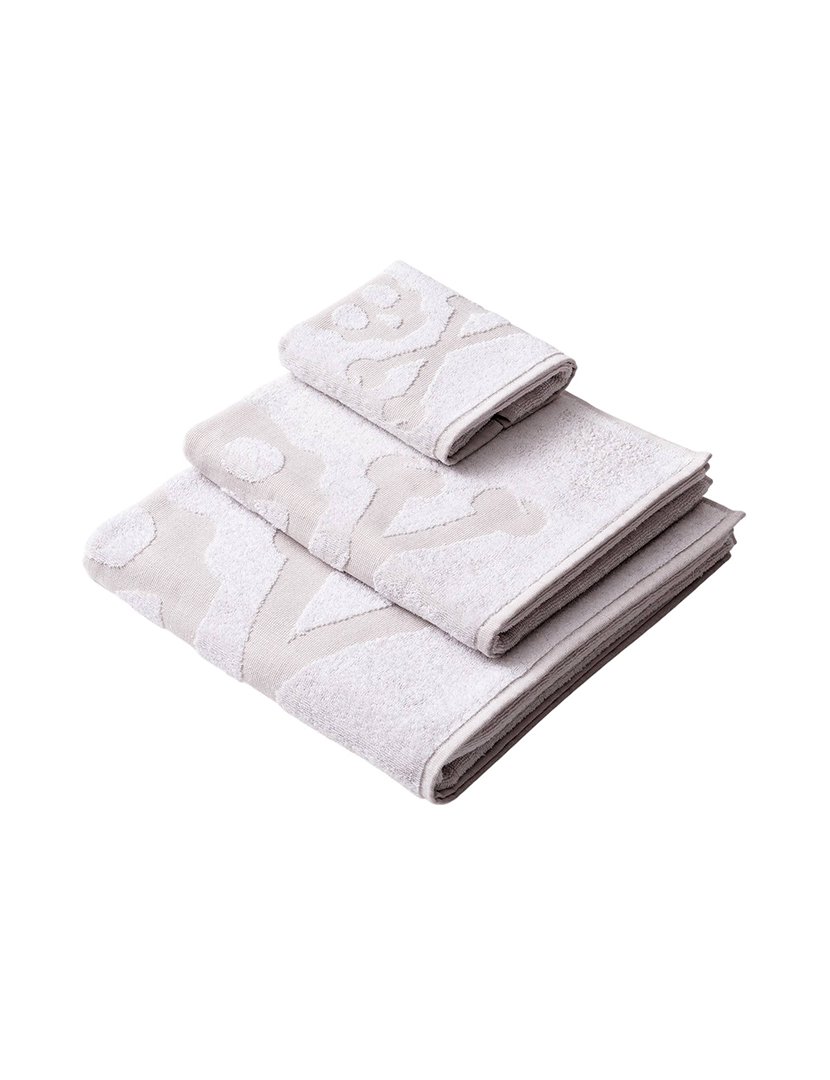 Conjunto de 4 conjuntos de 3 toalhas com estampa de caveira Branco Azul e Cinzento