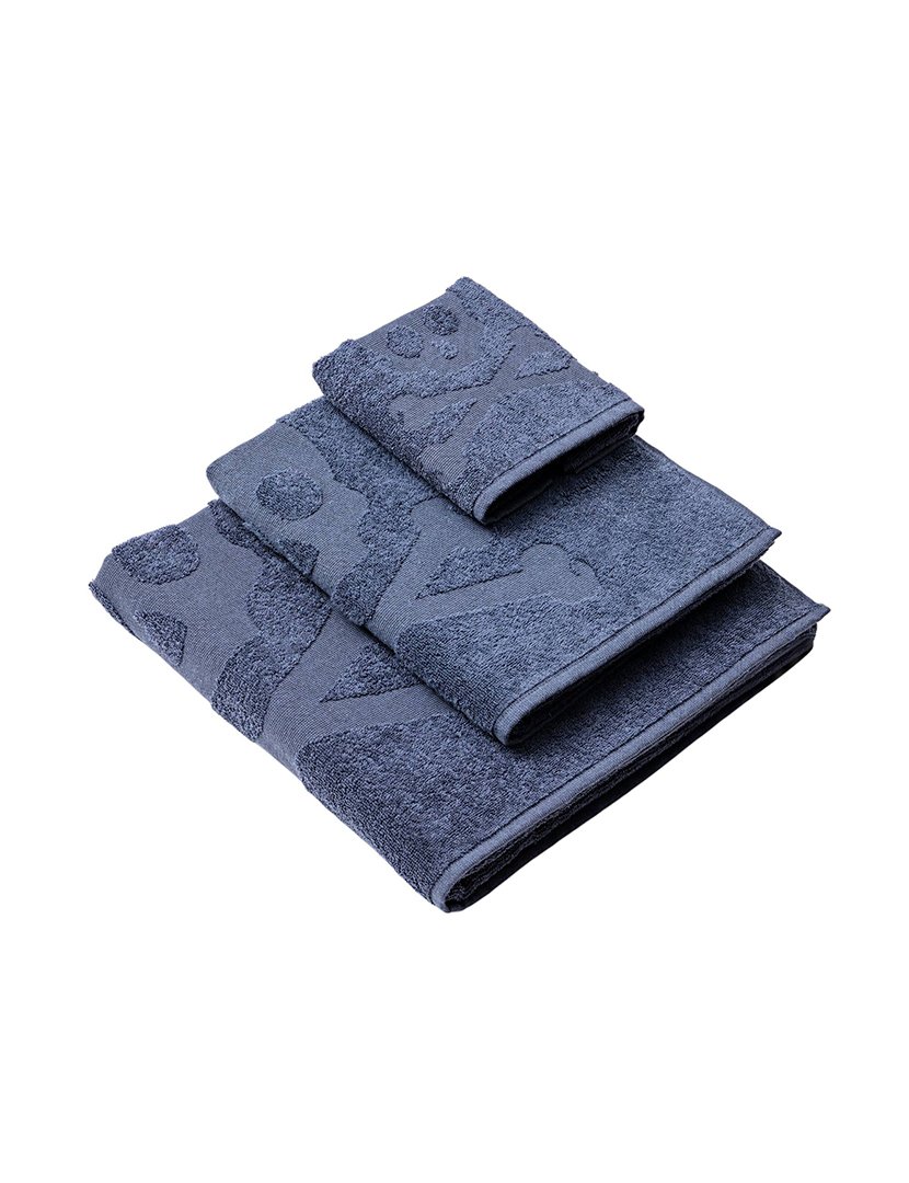 Conjunto de 4 conjuntos de 3 toalhas com estampa de caveira Branco Azul e Cinzento