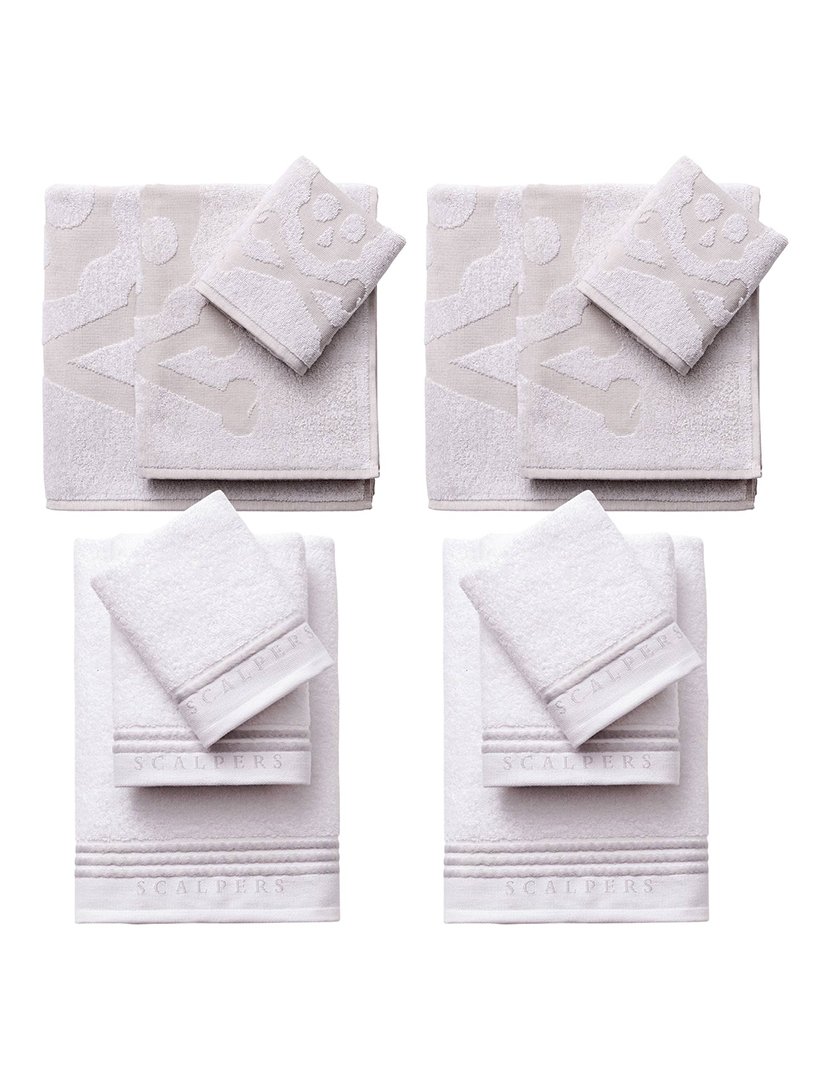 Conjunto de 4 jogos de 3 toalhas brancas