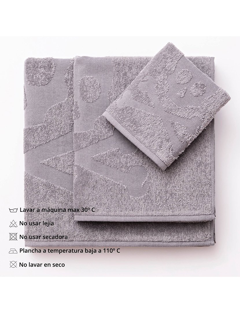 Conjunto de 4 jogos de 3 toalhas cinzentas