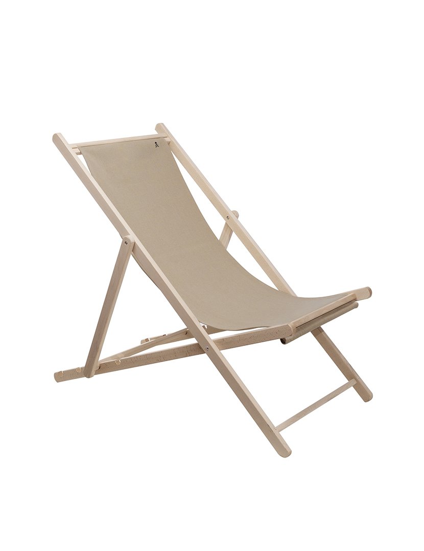 Conjunto de 2 redes dobráveis em madeira de faia sem estrutura de braços sem verniz cambistas de lona cor pedra