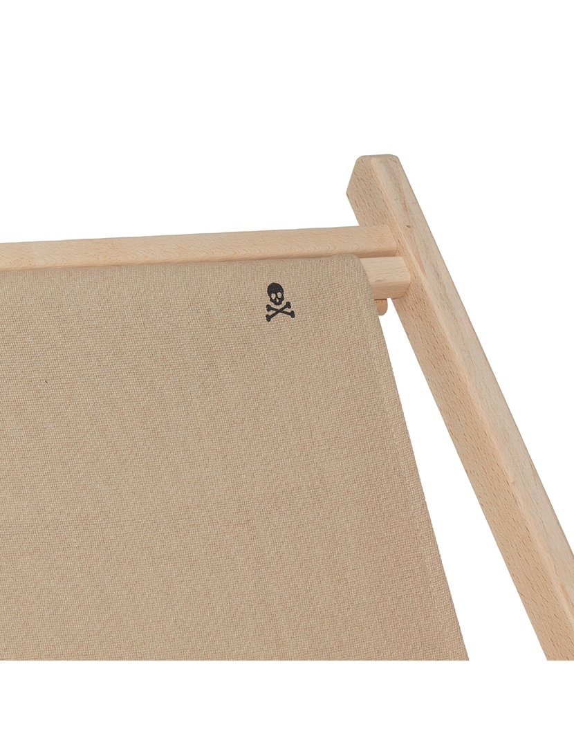 Conjunto de 2 redes dobráveis em madeira de faia sem estrutura de braços sem verniz cambistas de lona cor pedra