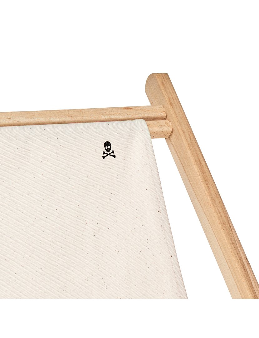 Conjunto de 2 redes dobráveis em madeira de faia sem estrutura de braços sem verniz cambistas de lona crua