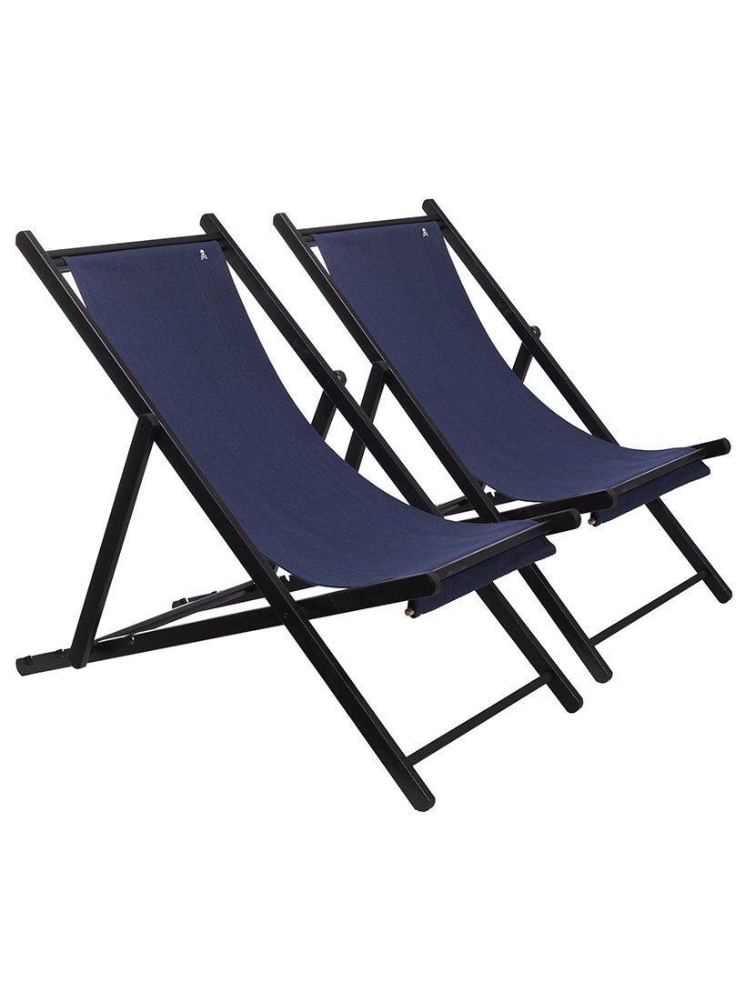 Conjunto de 2 Espreguiçadeiras azuis