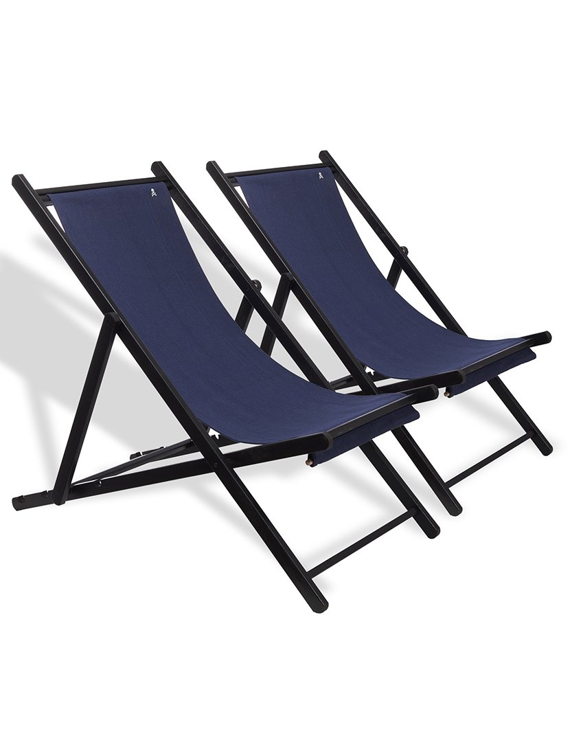 Conjunto de 2 Espreguiçadeiras azuis