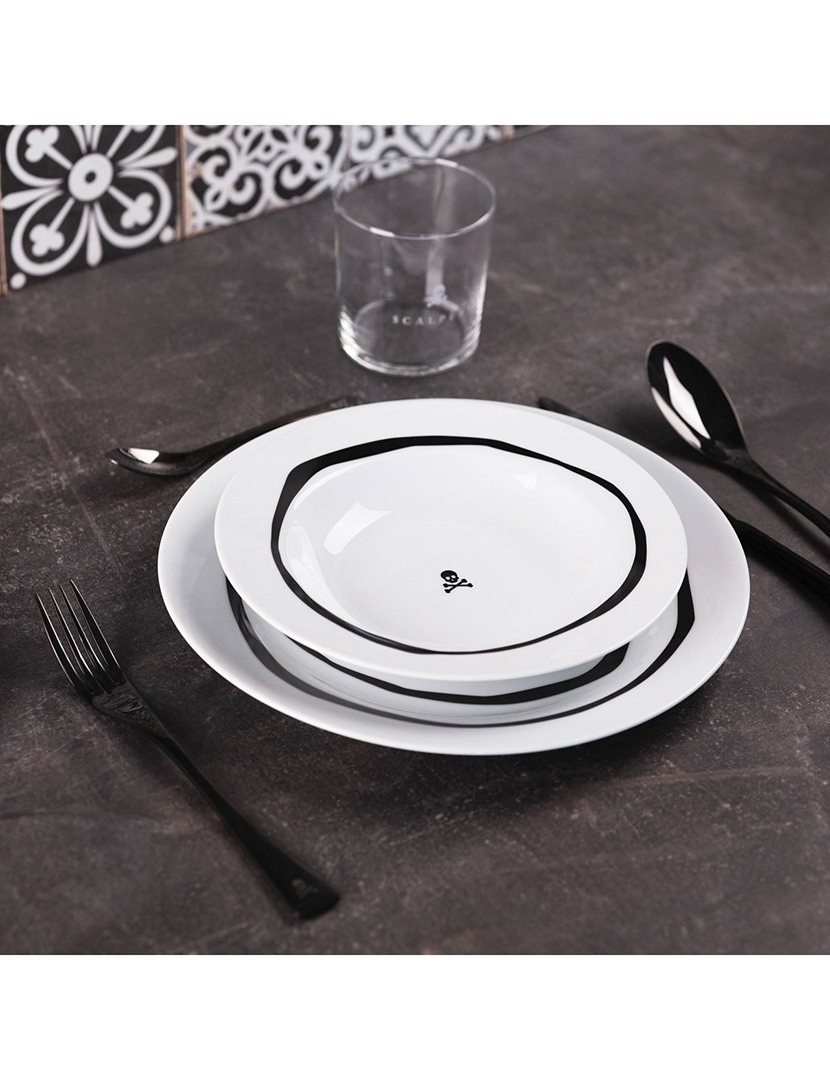 Conjunto Loiça 24 peças Preto/Branco 