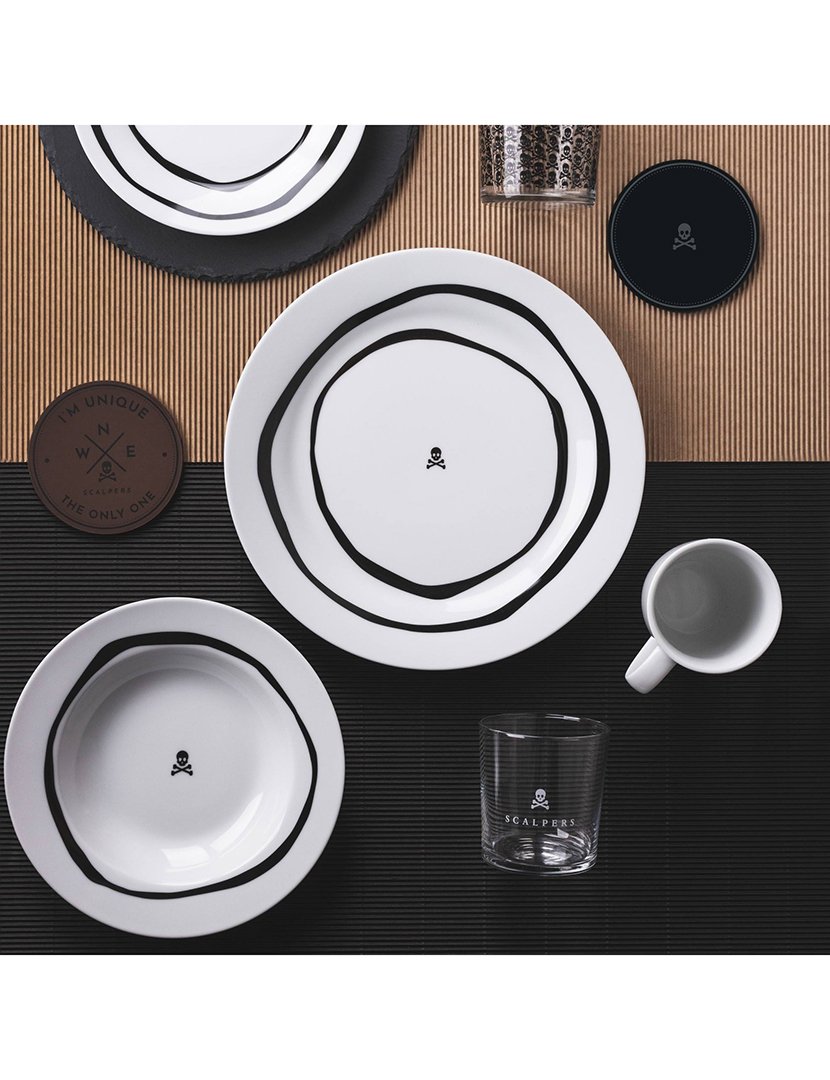 Conjunto Loiça 24 peças Preto/Branco 