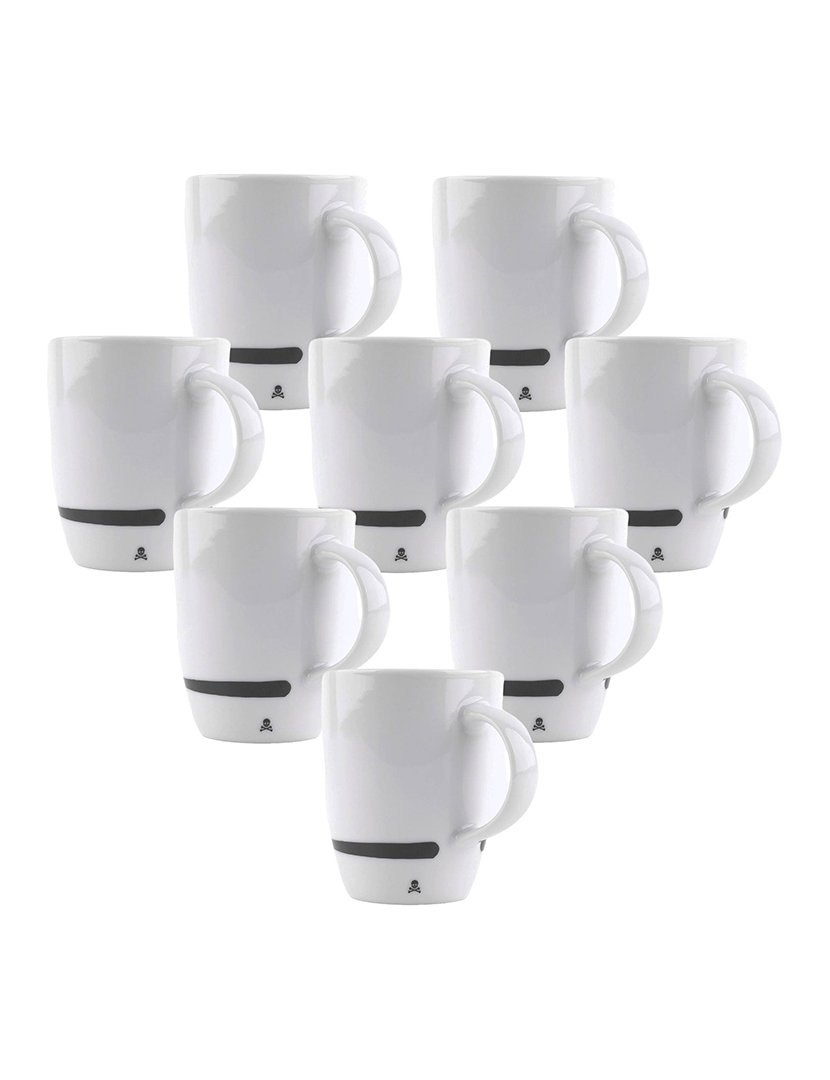 Conjunto 8 copos caveira 330ml branco