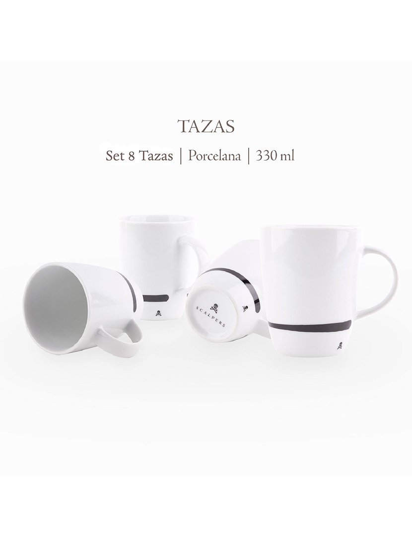 Conjunto 8 copos caveira 330ml branco