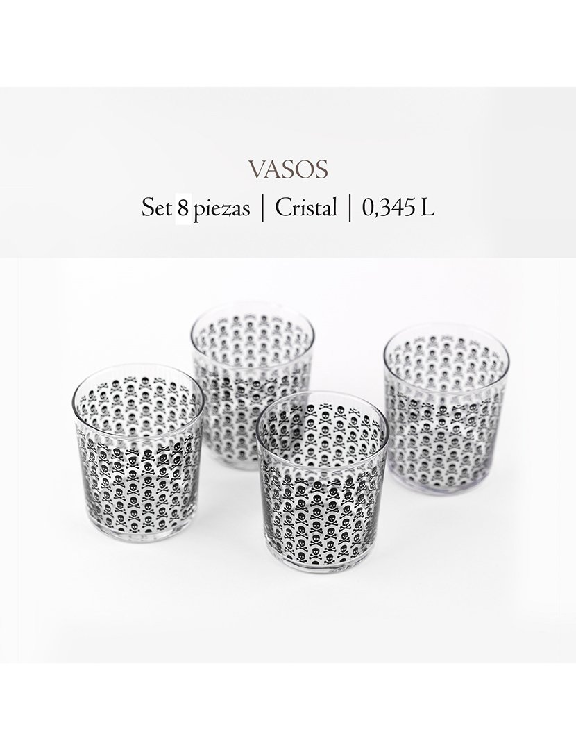Conjunto 8 copos água caveira 35cl
