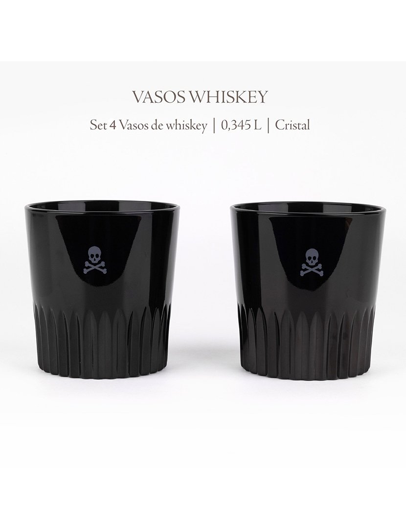 Conjunto 4 copos whisky preto 345ml