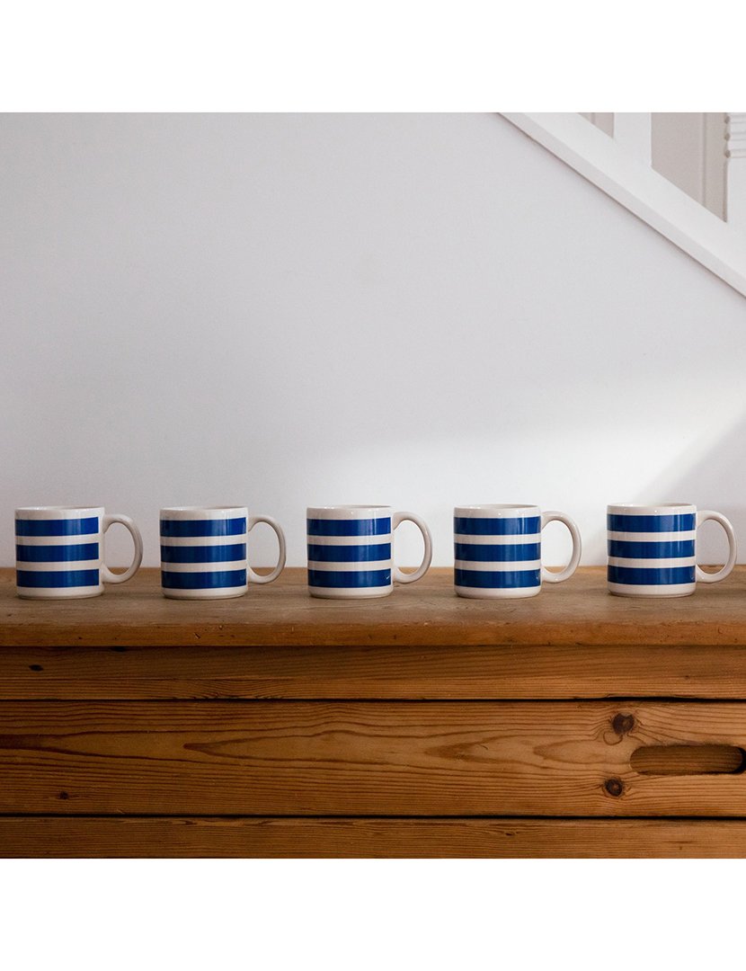 Conjunto 8 Chávenas Riscas 36cl azul