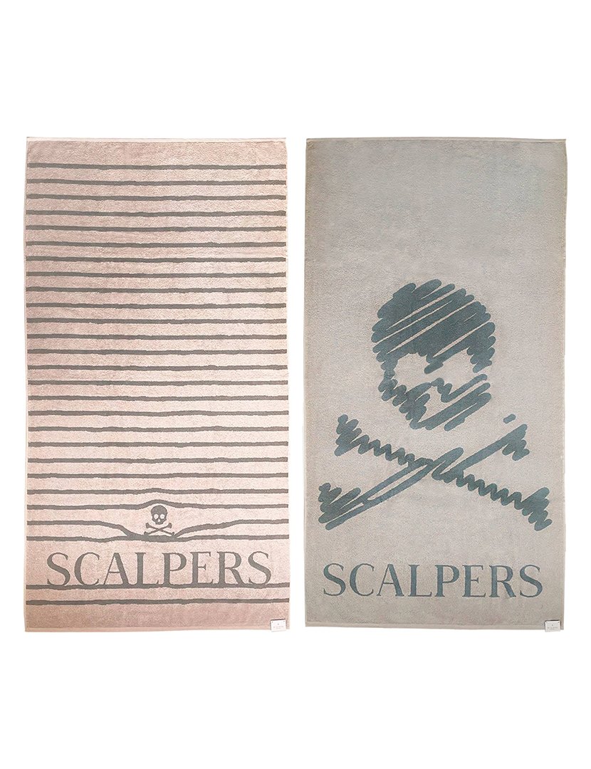 Conjunto de 2 toalhas 90x180cm 100% algodão 500gsm bege scalpers home