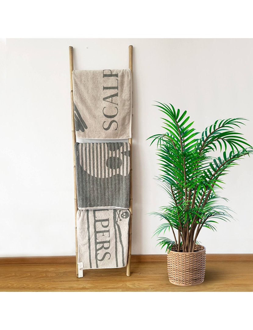 Conjunto de 2 toalhas 90x180cm 100% algodão 500gsm bege scalpers home