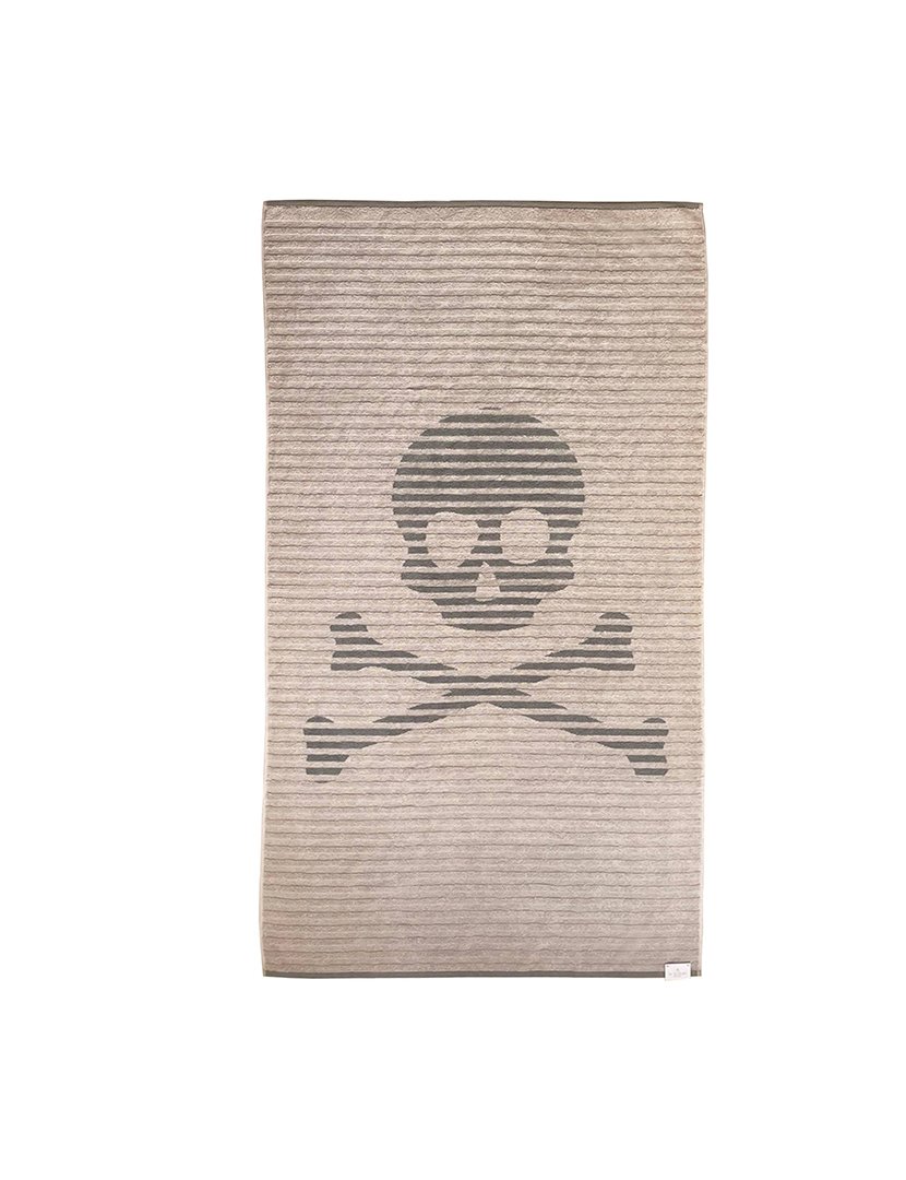 Conjunto de 2 toalhas 90x180cm 100% algodão 500gsm bege + azul marinho scalpers home