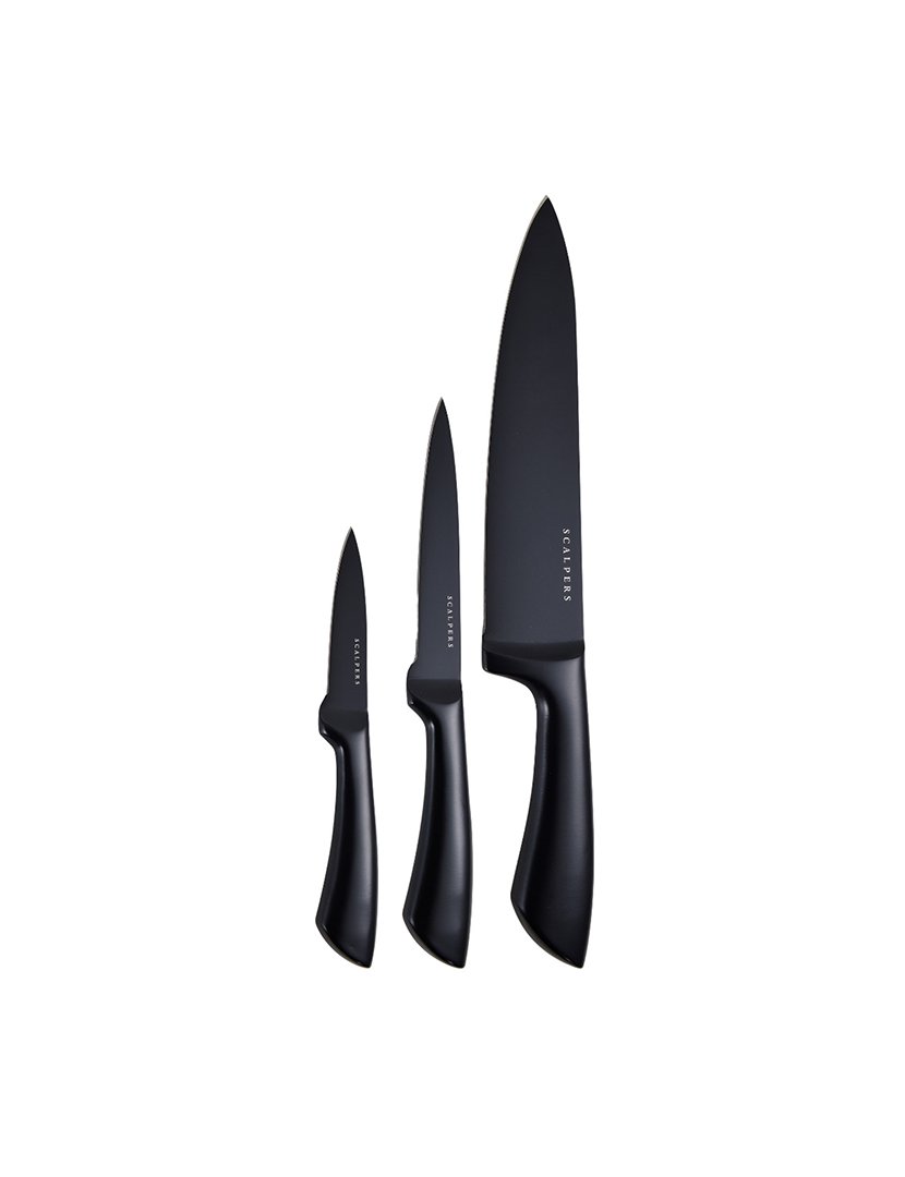 Conjunto tábua cortar + 3 facas carne