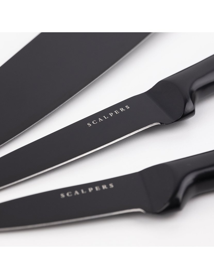 Conjunto tábua cortar + 3 facas carne