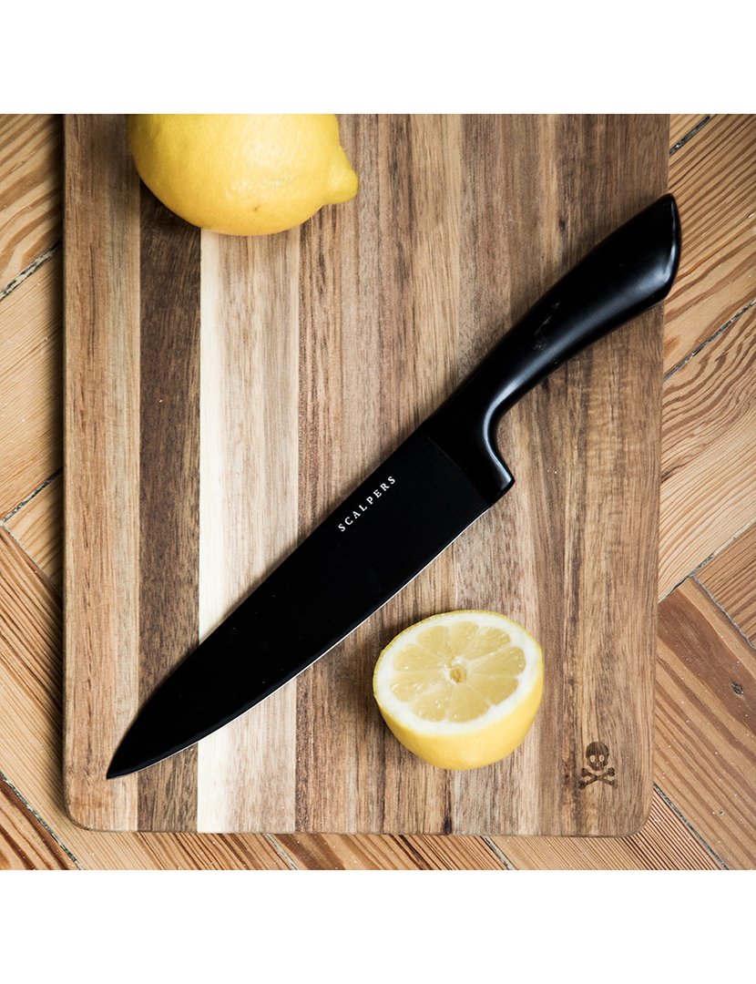 Conjunto tábua cortar + 3 facas carne