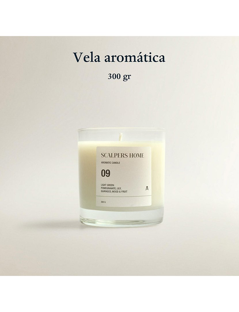 Vela perfumada 300gr aroma verde claro scalpers