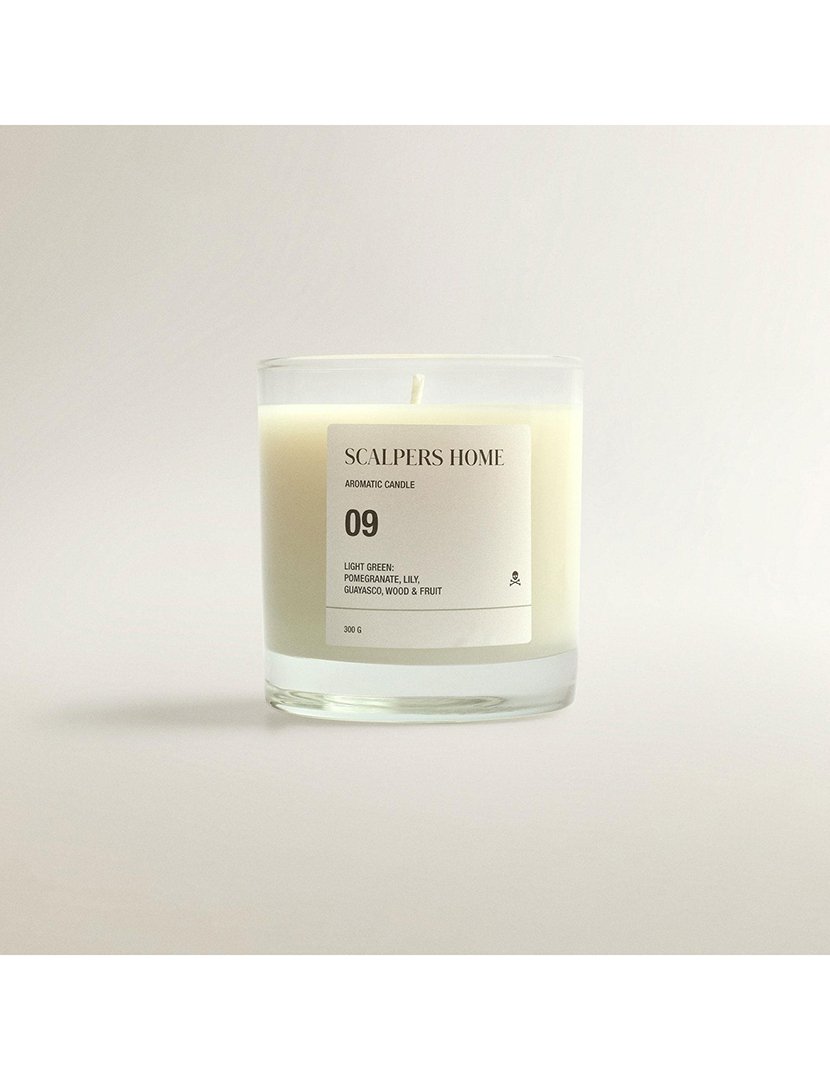 Vela perfumada 300gr aroma verde claro scalpers