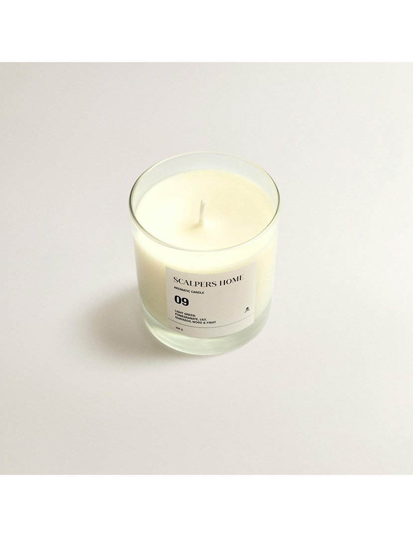 Vela perfumada 300gr aroma verde claro scalpers