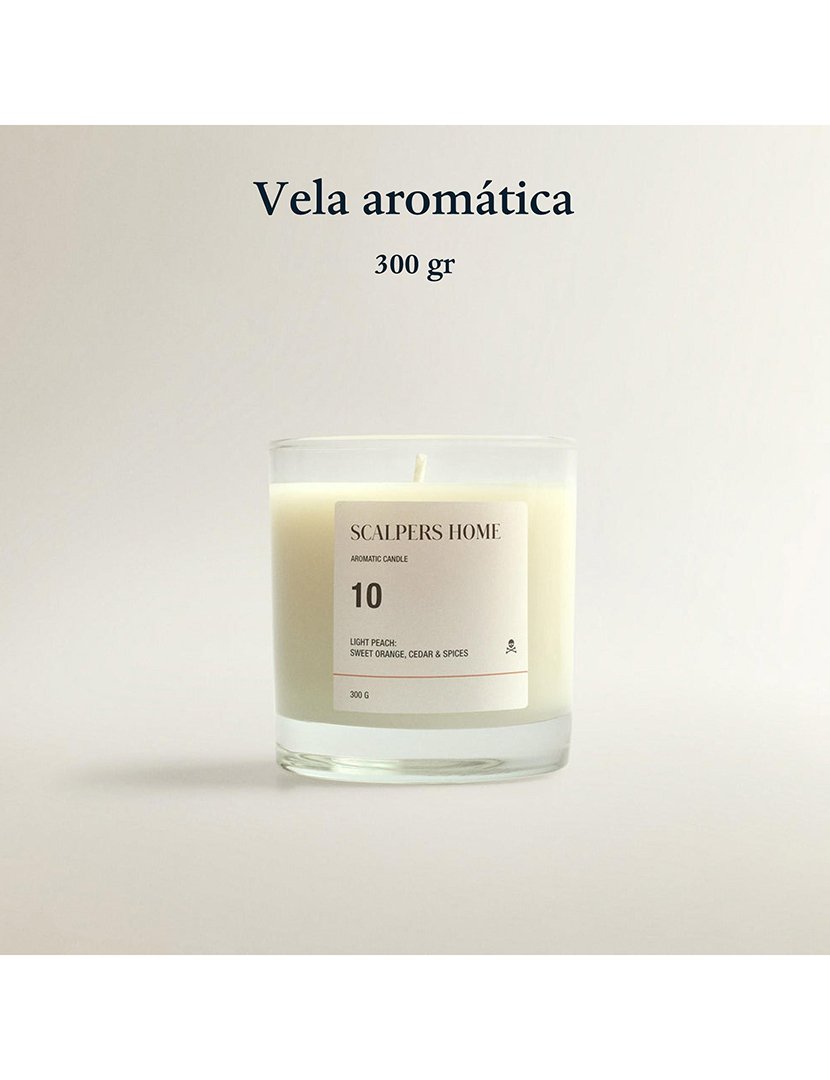 Vela perfumada 300gr aroma light pêssego scalpers