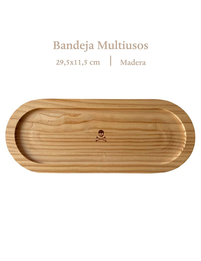 Bandeja Multiuso em Madeira 29,5x11,5 cm