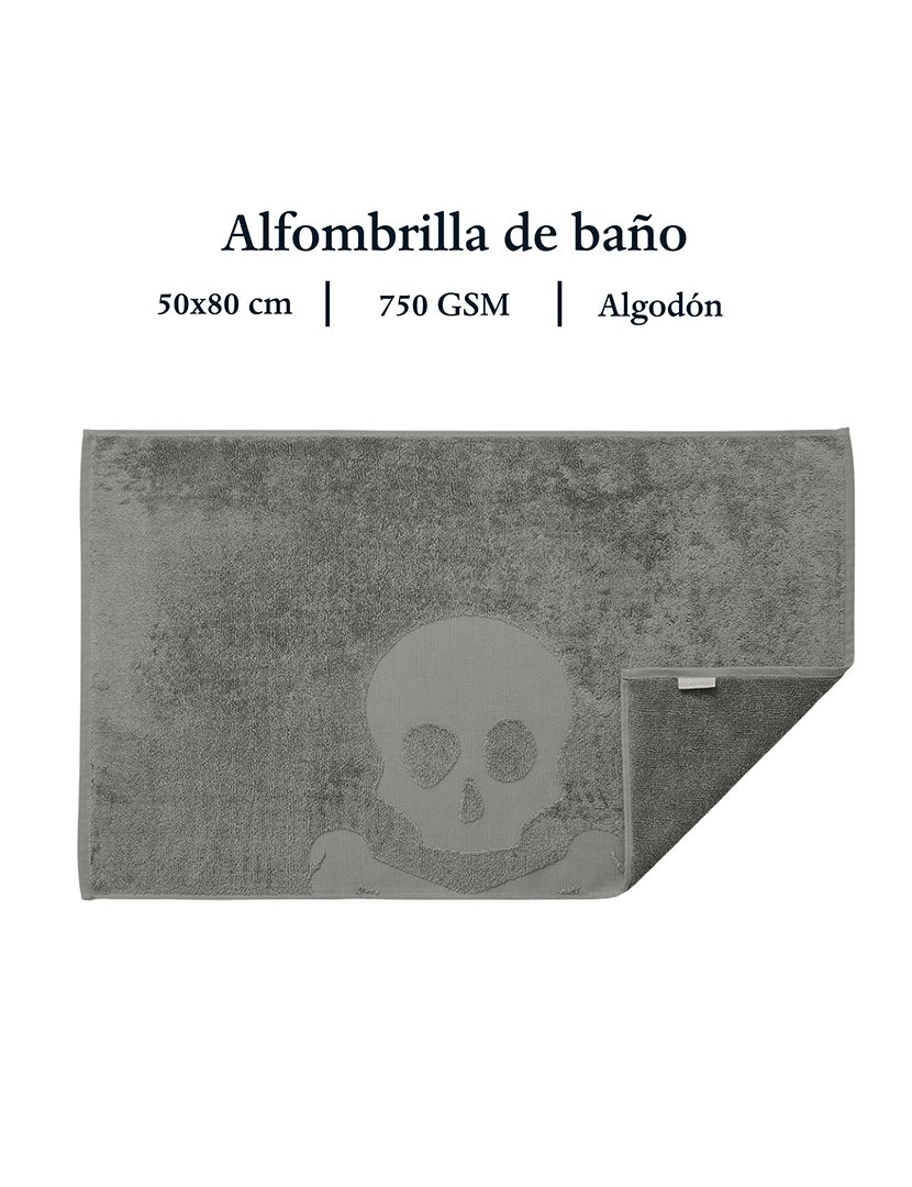 Tapete banho caveira 50x80 cm verde