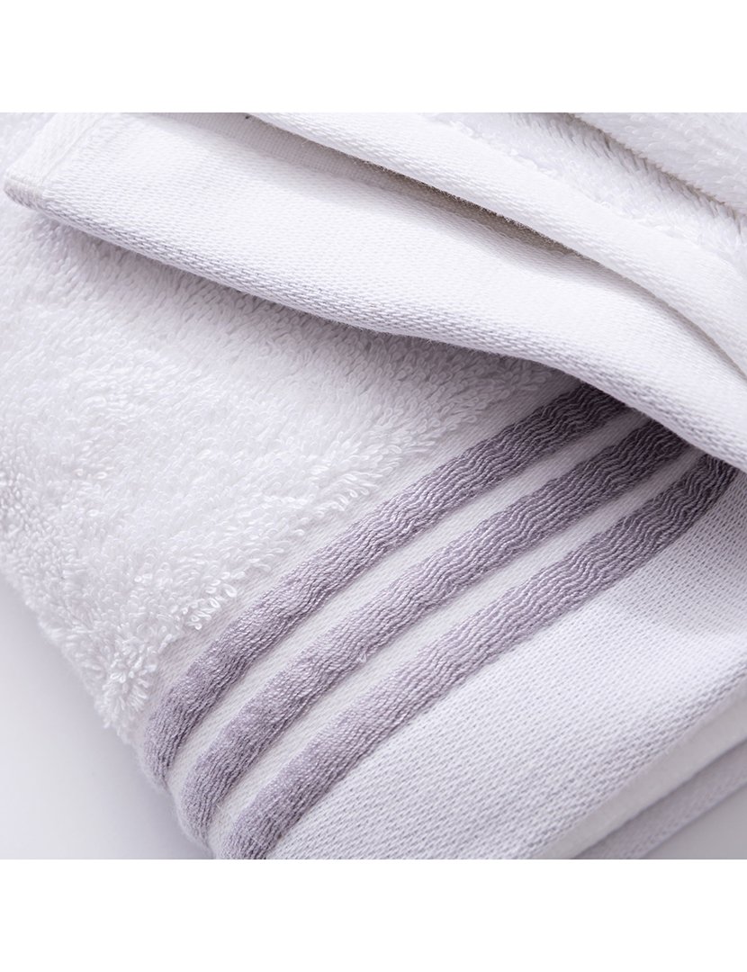 Conjunto de toalhas de banho (30x50cm + 50x90cm + 70x140cm) Branco/Cinzento