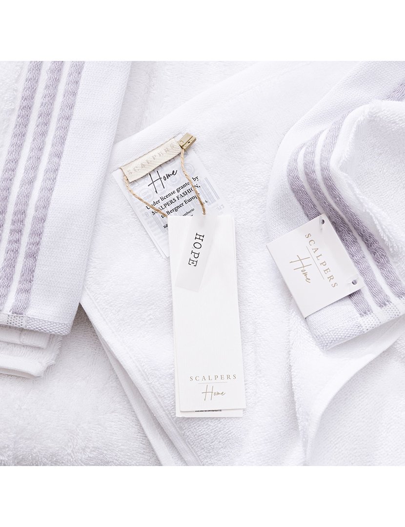 Conjunto de toalhas de banho (30x50cm + 50x90cm + 70x140cm) Branco/Cinzento