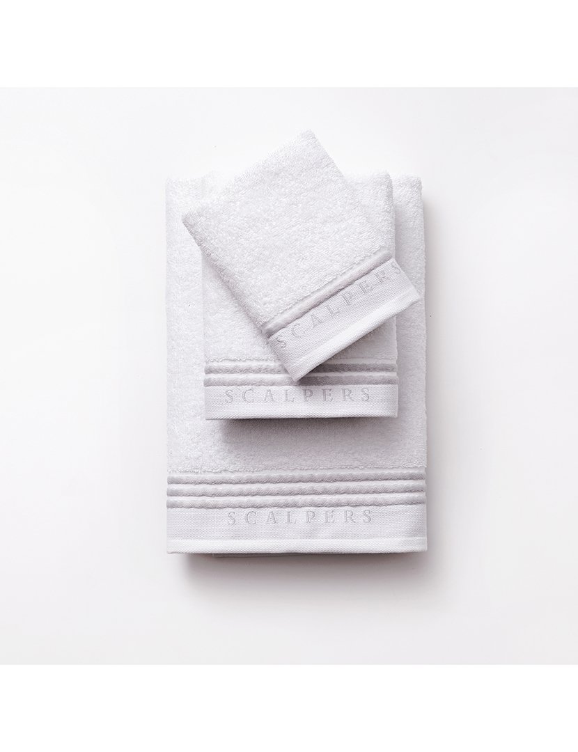 Conjunto de toalhas de banho (30x50cm + 50x90cm + 70x140cm) Branco/Cinzento