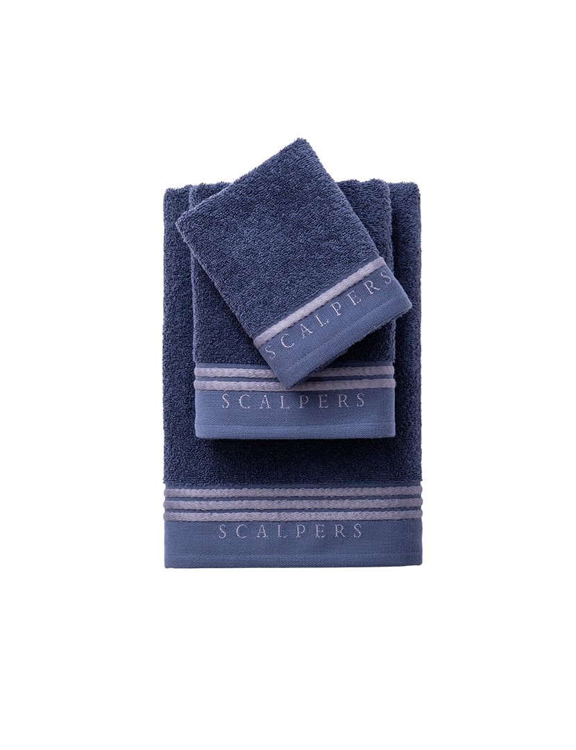 Conjunto de toalhas de banho (30x50cm + 50x90cm + 70x140cm) Azul/Cinzento