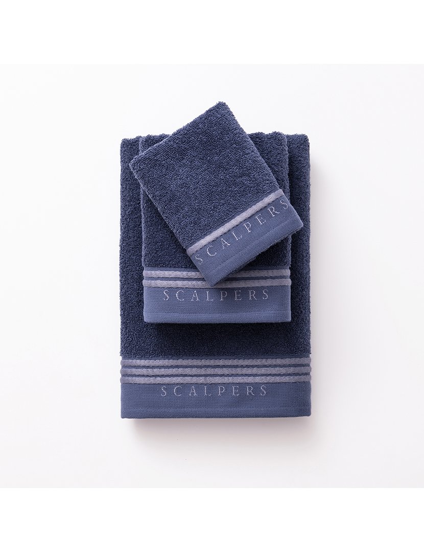 Conjunto de toalhas de banho (30x50cm + 50x90cm + 70x140cm) Azul/Cinzento