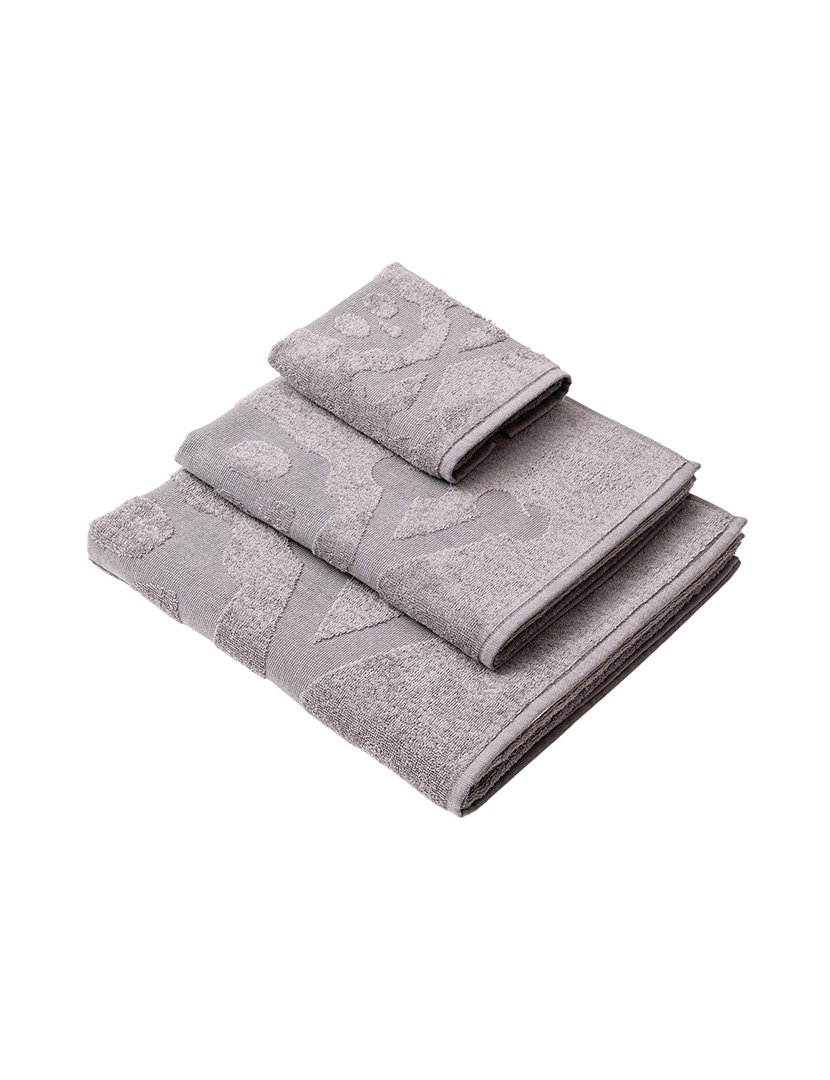 Conjunto de toalhas de banho caveira (30x50cm + 50x90cm + 70x140cm) Cinzento