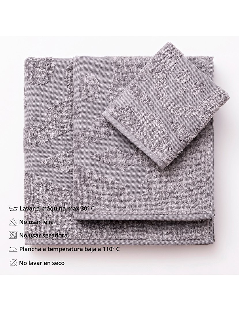 Conjunto de toalhas de banho caveira (30x50cm + 50x90cm + 70x140cm) Cinzento