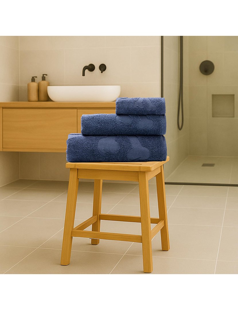 Conjunto de toalhas de banho caveira (30x50cm + 50x90cm + 70x140cm) Azul