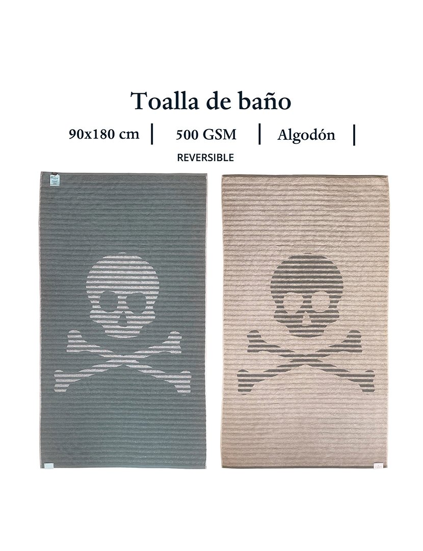 Toalha de Praia 90x180 cm Riscas Bege