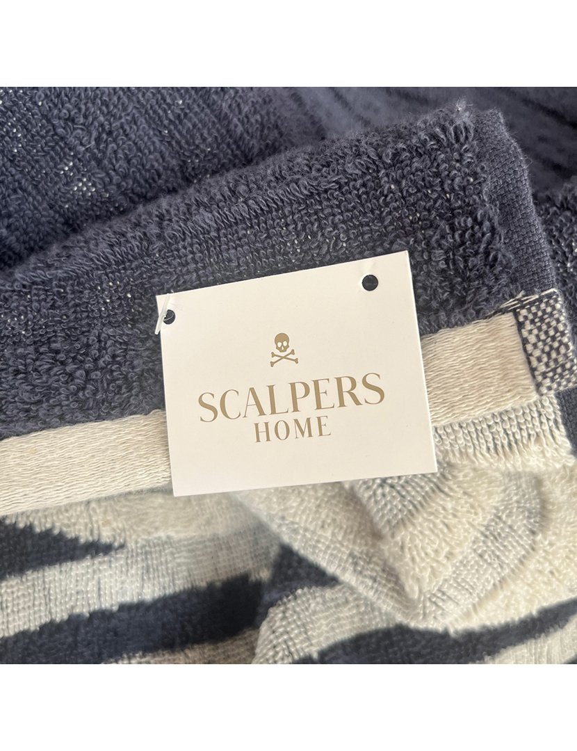 Toalha de Praia 90x180 cm Riscas Azul Marinho 