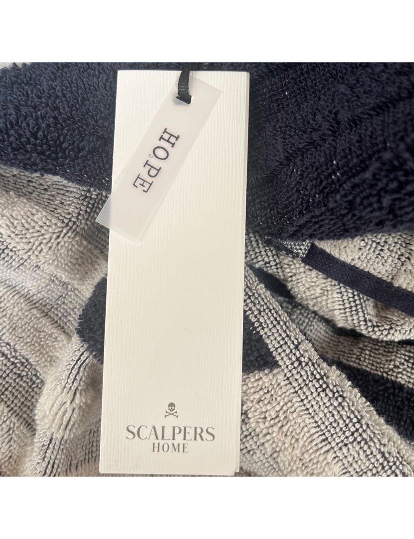 Toalha de Praia 90x180 cm Riscas Azul Marinho 