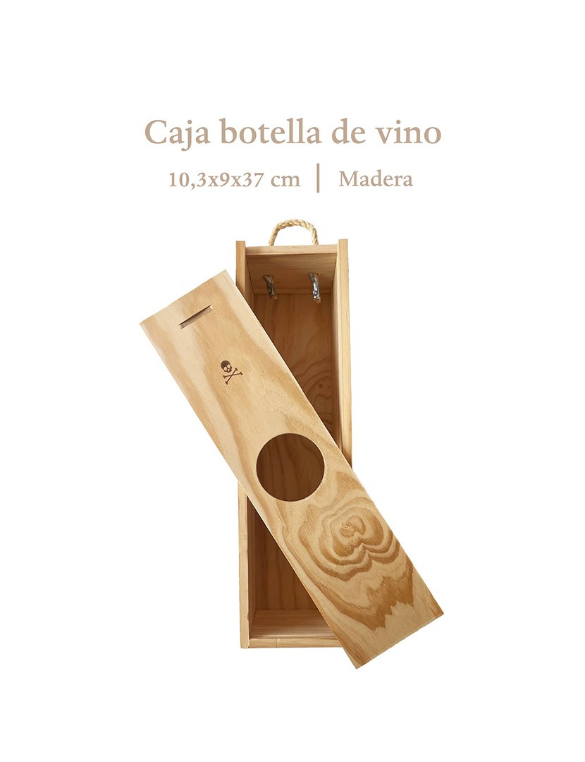 Caixa-Presente Madeira Garrafa Vinho 37cm