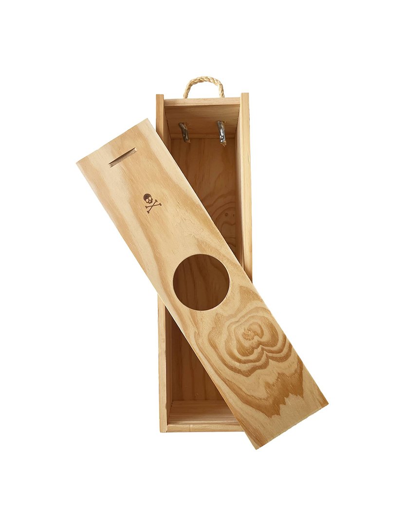 Caixa-Presente Madeira Garrafa Vinho 37cm