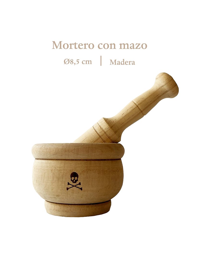 Pilão e Almofariz em Madeira ø8,5cm