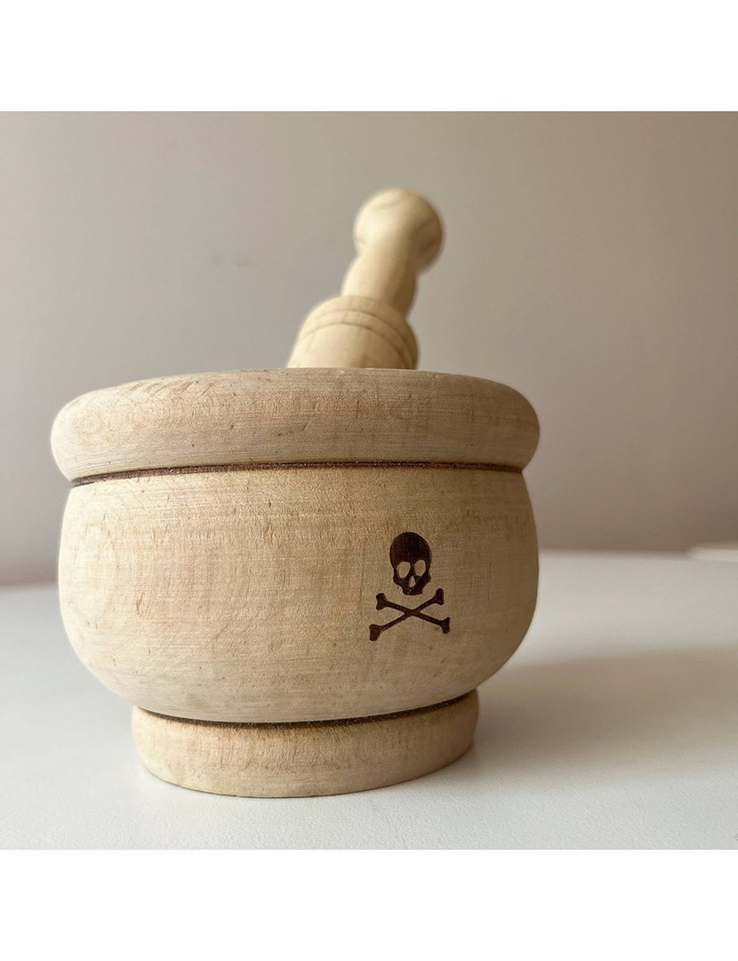 Pilão e Almofariz em Madeira ø8,5cm