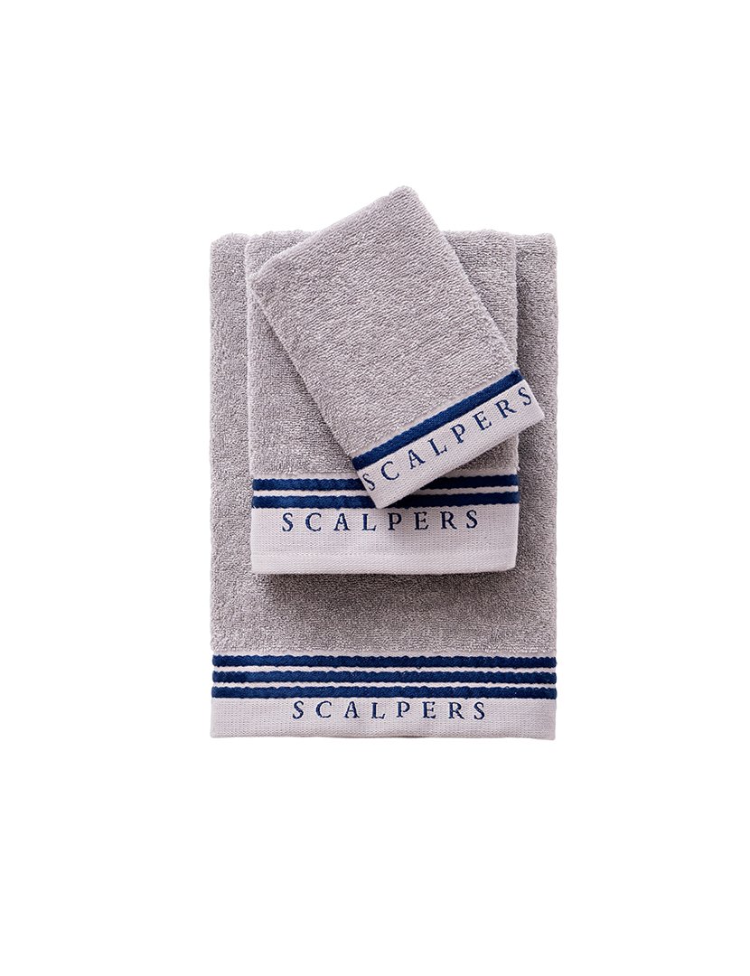 Conjunto de Toalhas de Banho Cinzento/Azul